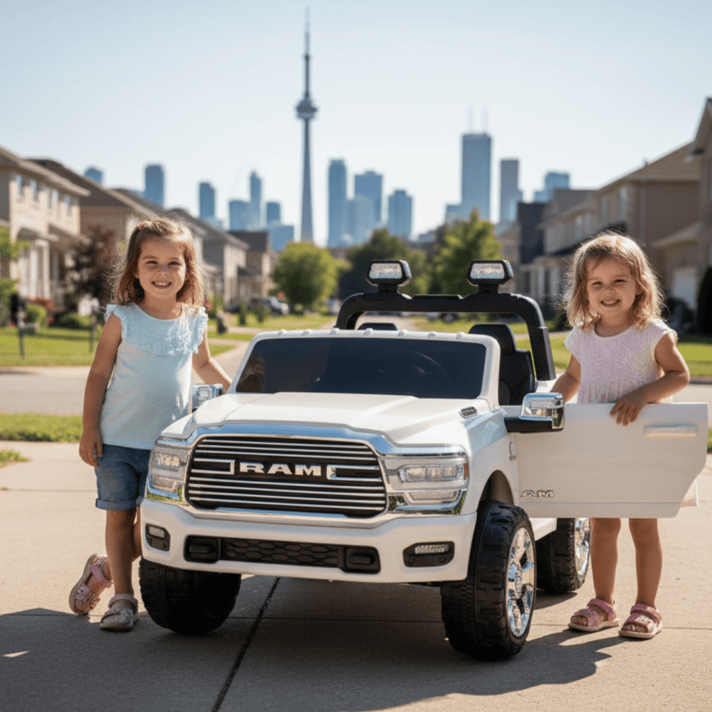 White Complete Edition XXL 2-Seater 4x4 RAM 3500 Ride-On Truck