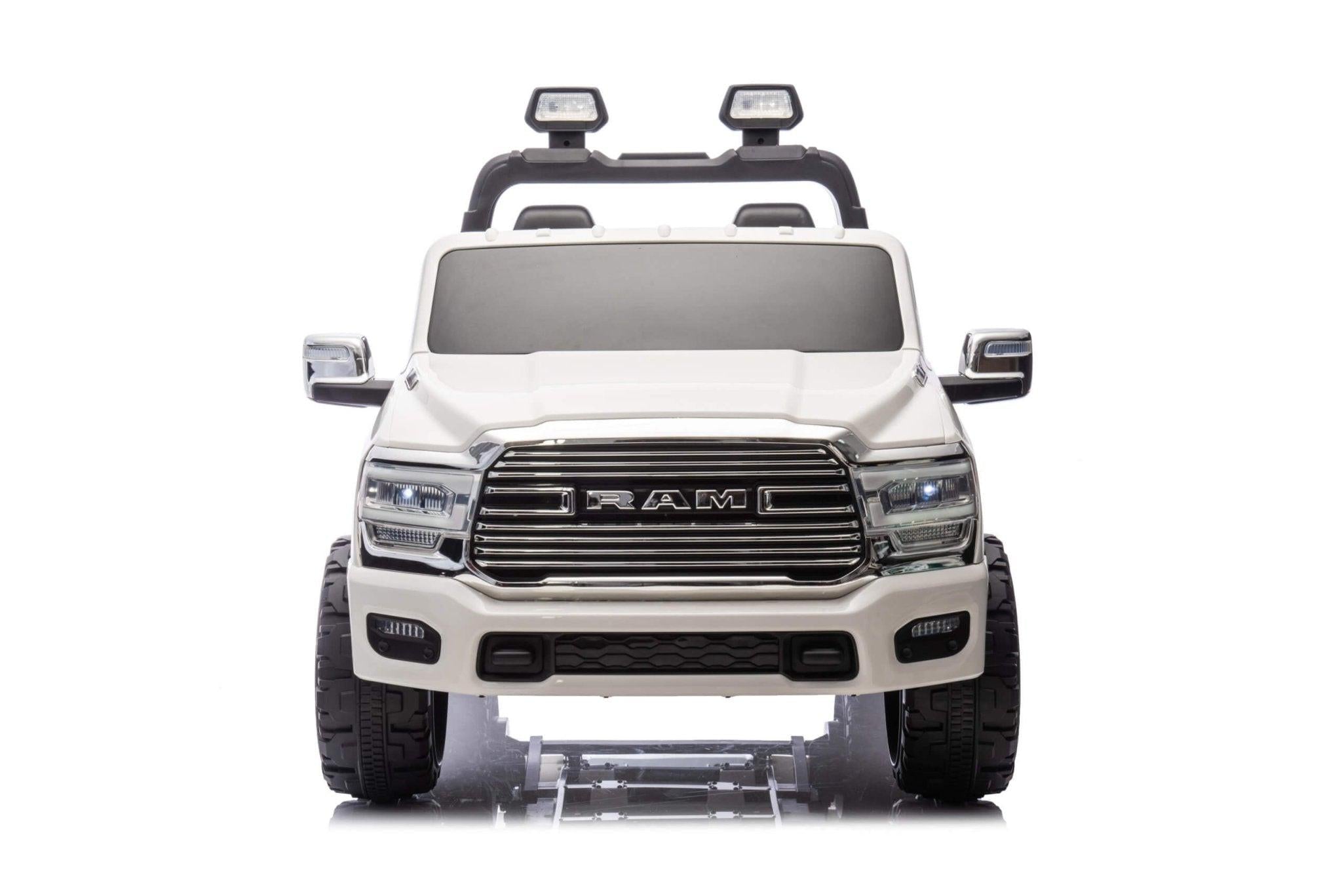 White Complete Edition XXL 2-Seater 4x4 RAM 3500 Ride-On Truck