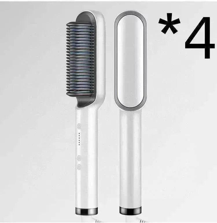 2-In-1 Hair Straightener Hot Comb - Dual-Use Rotating Electric Brush