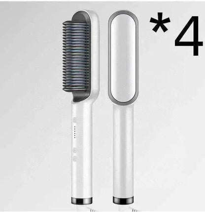 2-In-1 Hair Straightener Hot Comb - Dual-Use Rotating Electric Brush