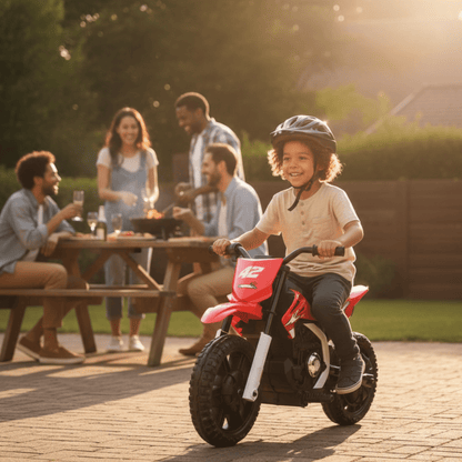 Red 24V Electric MotoX Dirt Bike for Kids, Up to 18 km/h