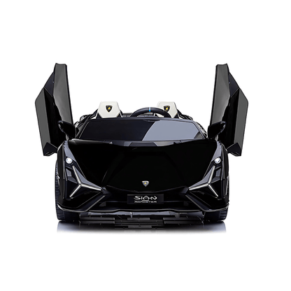 24V Luxurious Matte Black Nero Nemesis Lamborghini Sian 2-Seater Ride-On Drift Car