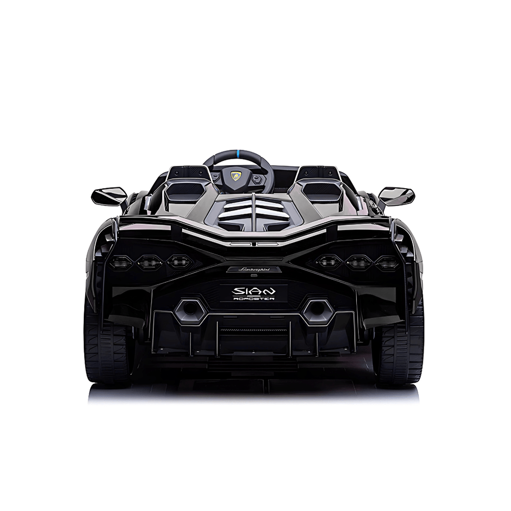 24V Luxurious Matte Black Nero Nemesis Lamborghini Sian 2-Seater Ride-On Drift Car