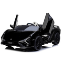 24V Luxurious Matte Black Nero Nemesis Lamborghini Sian 2-Seater Ride-On Drift Car