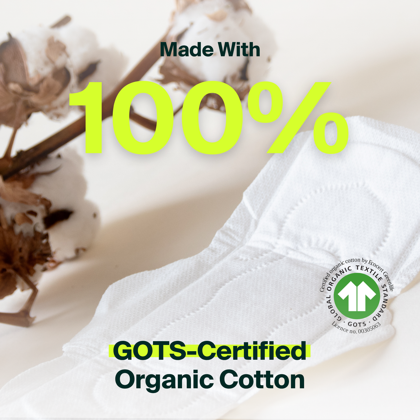 100% Organic Cotton Regular Pads - Bulk (100)