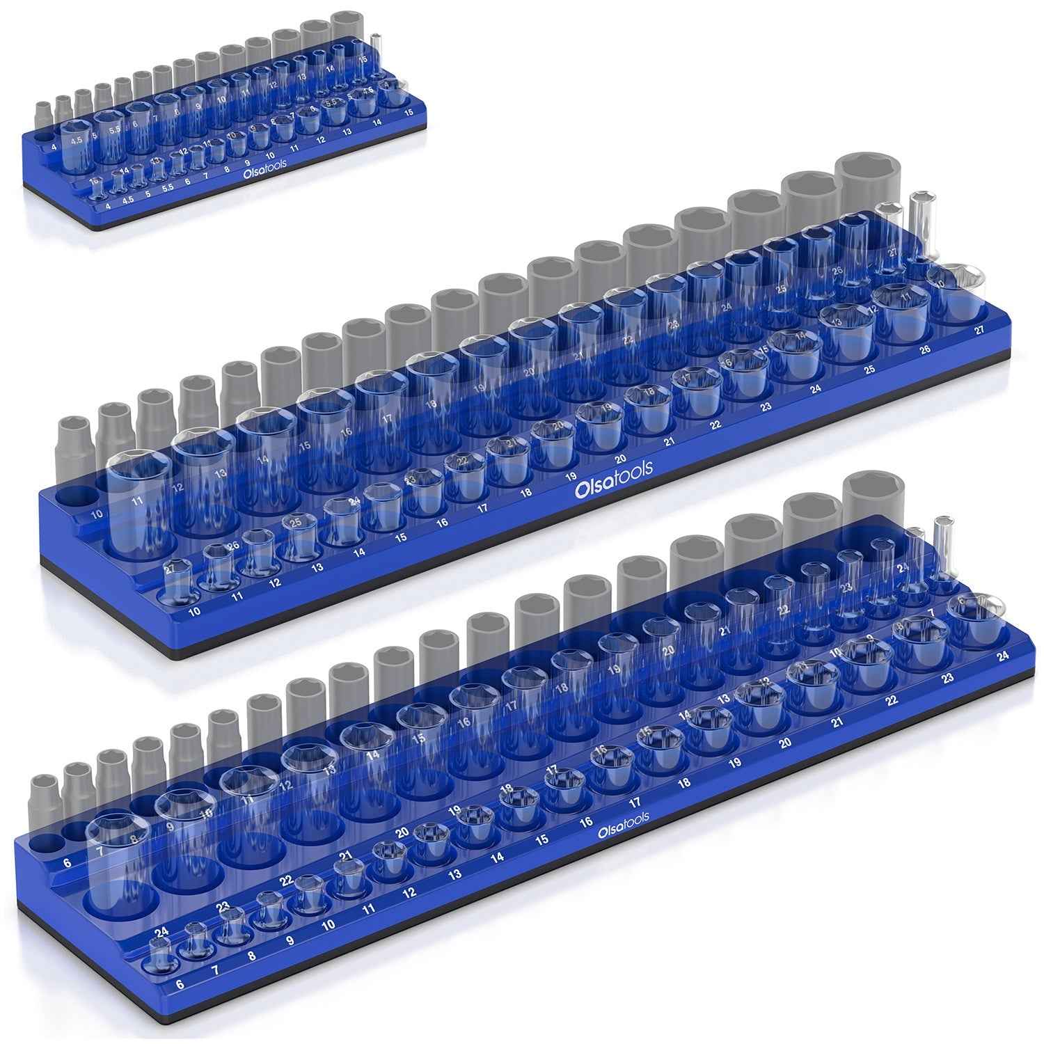 3-Row Magnetic Socket Holder