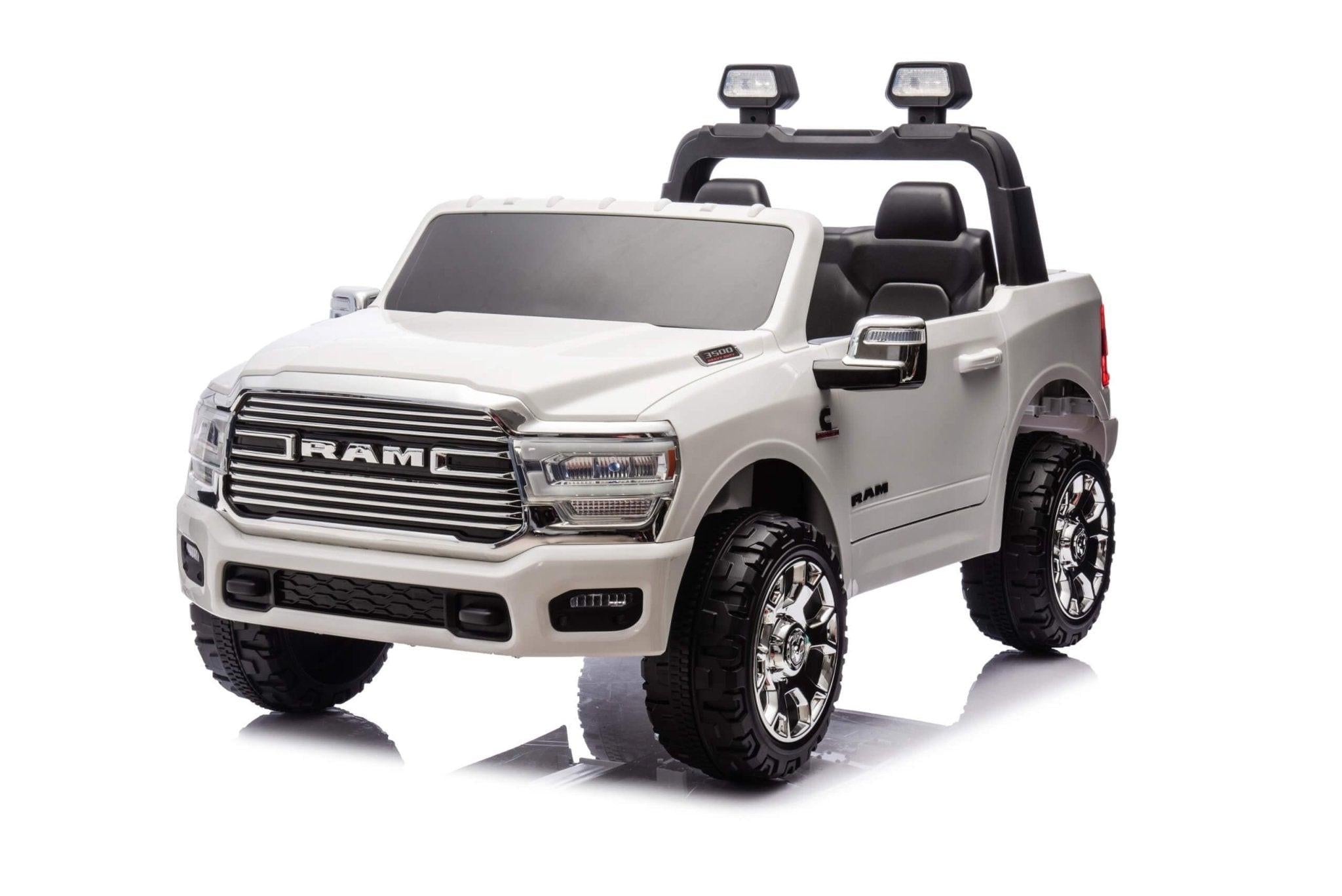 White Complete Edition XXL 2-Seater 4x4 RAM 3500 Ride-On Truck