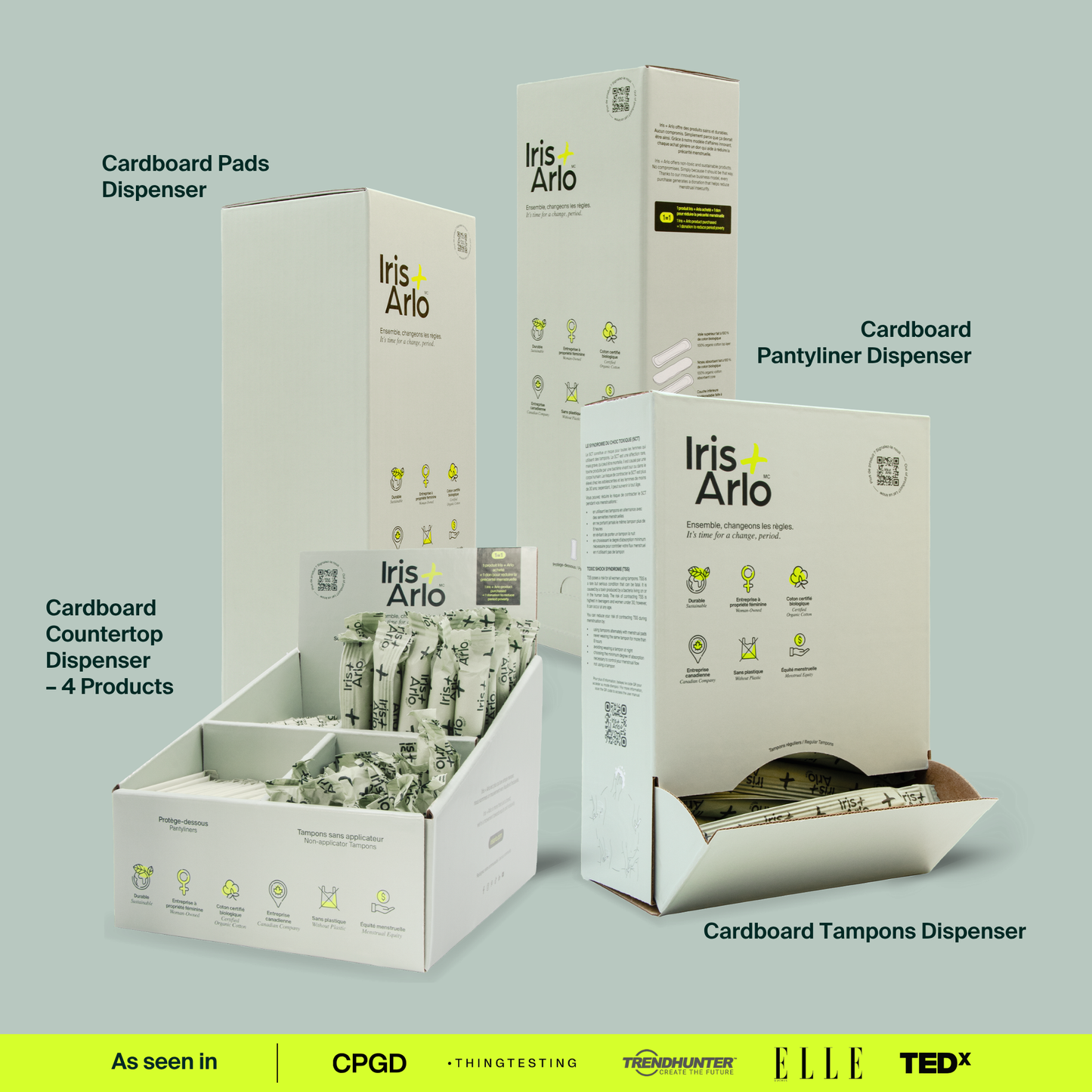 Cardboard Countertop Dispenser, 4 products