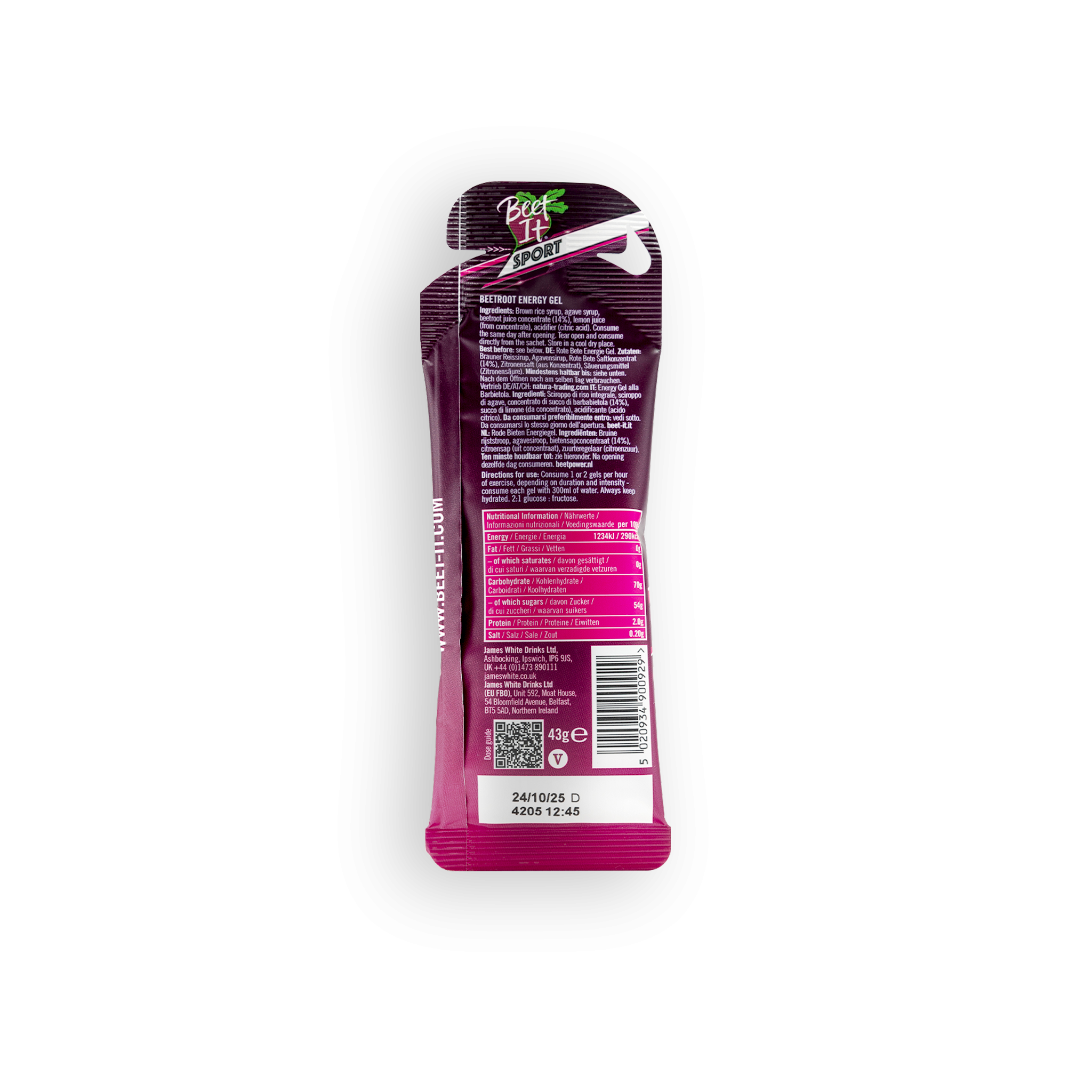 Beet It Sport Top Up 100 - Box of 12 Energy Gels