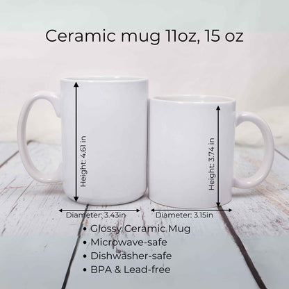 Tired Moms Club Mug — Funny Sleep Deprived Mom Coffee Mug, New Mom Gift, 15oz Ceramic Cup