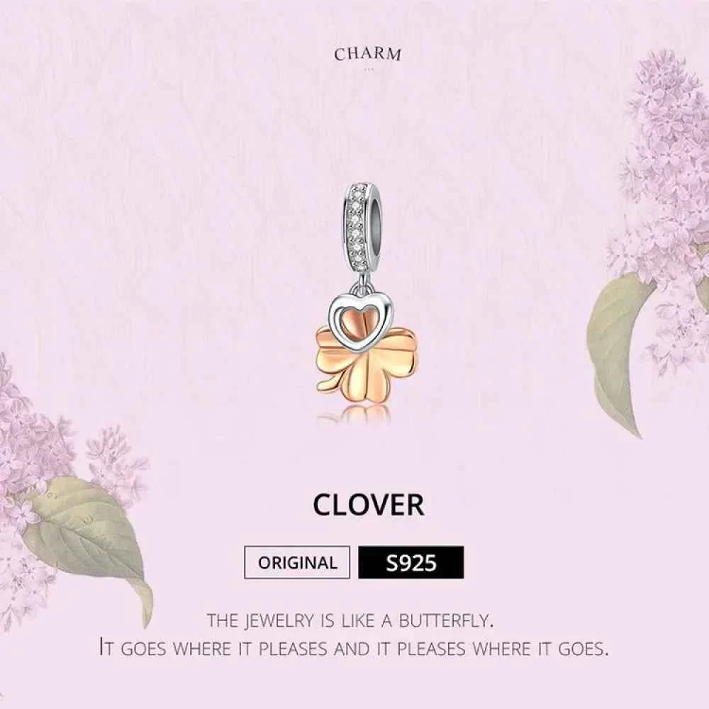 925 Sterling Silver Gardon Lucky Clover Charm - Scc1238