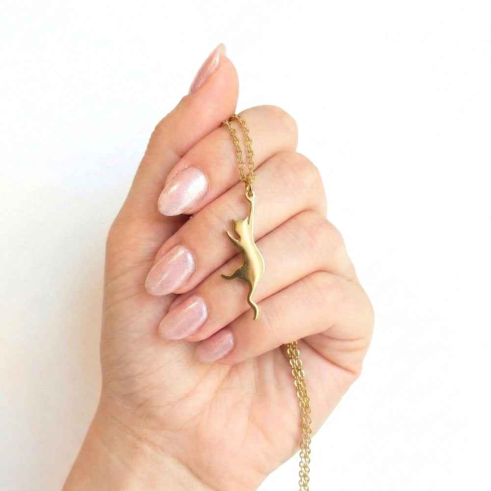 Hang In There Kitty Pendant | Necklace