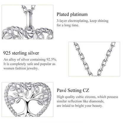 Heart of Nature Sterling Silver Tree of Life Pendant Necklace