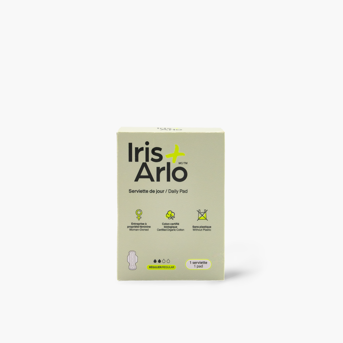 100% Organic Cotton Regular Pad Individual Box - Bulk (250)