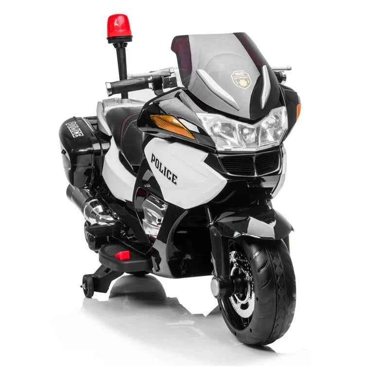 2026 24V Police Motorcycle with Rubber Tires - 2 Seater Electric Ride