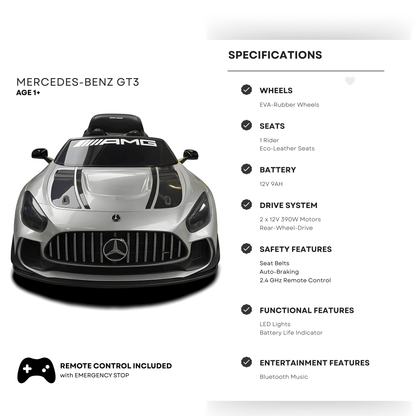 Silver, Complete Sport 12V Official Mercedes-Benz GT3, RC