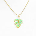 Monstera Leaf Pendant Necklace