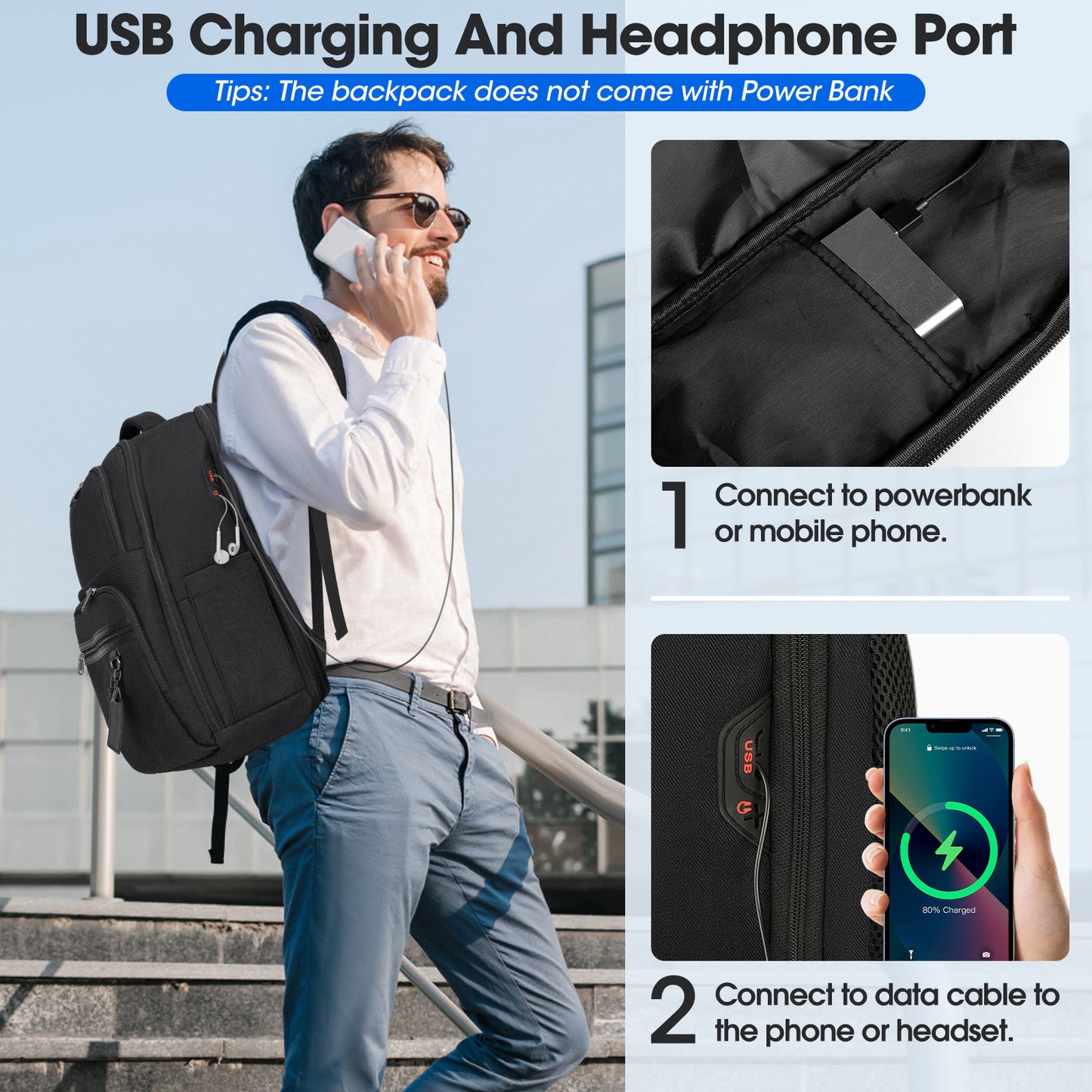 Nubily Cross-Border Business Men's Backpack Large Capacity Backpack Travel Bag Backpack Computer Bag School Bag Guangzhou Lion Ling