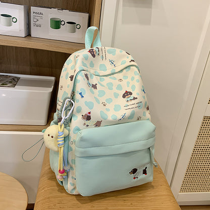 New High-Looking Japanese Style Fresh, Sweet and Cute Puppy Backpack for Middle and High School Students Lightweight Large-Capacity Backpack