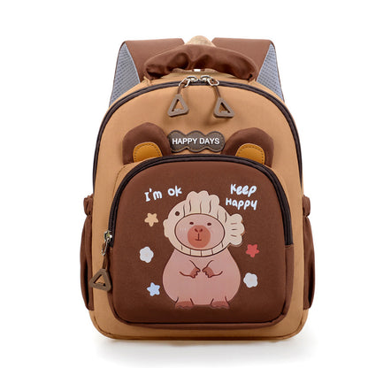 2025 New Capibala Student School Bag Large Capacity Cartoon Pattern Backpack Fashion Trend Backpack Wholesale