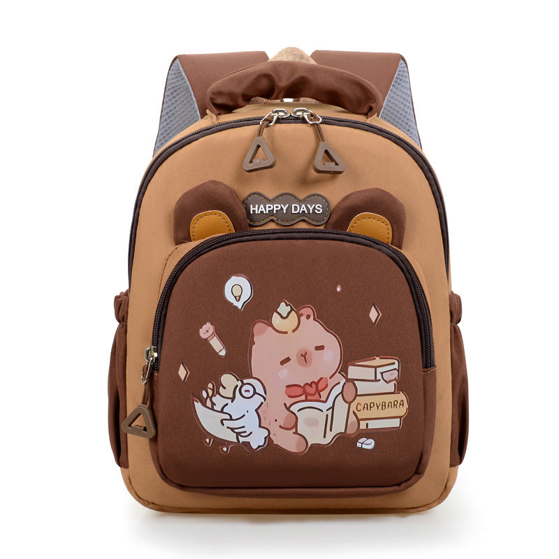 2025 New Capibala Student School Bag Large Capacity Cartoon Pattern Backpack Fashion Trend Backpack Wholesale