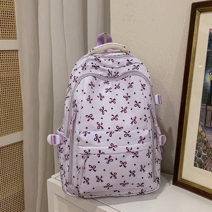 Cross-Border Ready-Made Backpack for Women, Large-Capacity Junior High School Student Schoolbag, Floral Sweet Schoolbag, New Style for Primary School Students