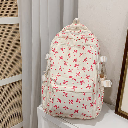 Cross-Border Ready-Made Backpack for Women, Large-Capacity Junior High School Student Schoolbag, Floral Sweet Schoolbag, New Style for Primary School Students