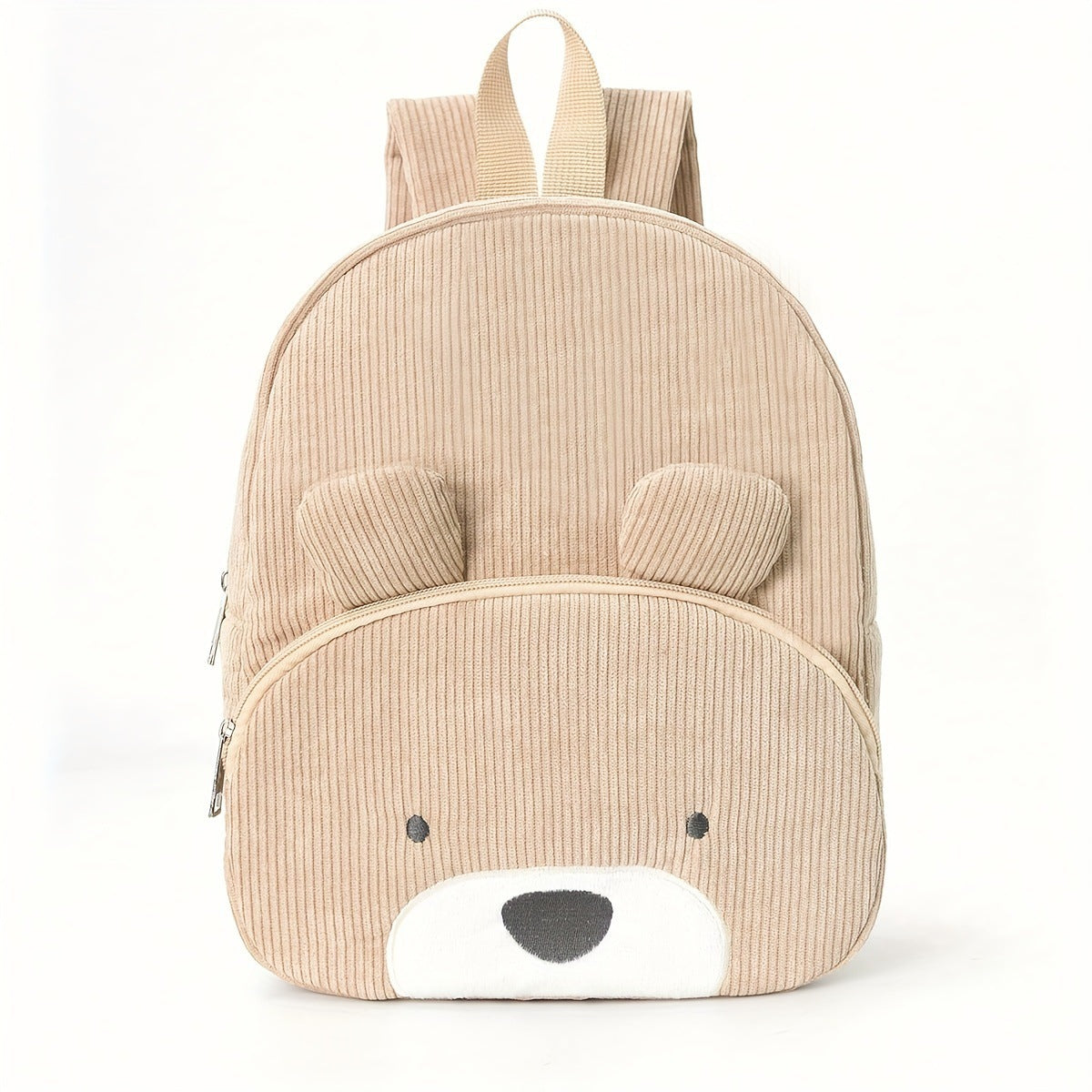 Cross-Border Corduroy Backpack, Large Capacity Student Cartoon Bear School Bag, Fashionable, Casual, High-Looking and Cute Backpack