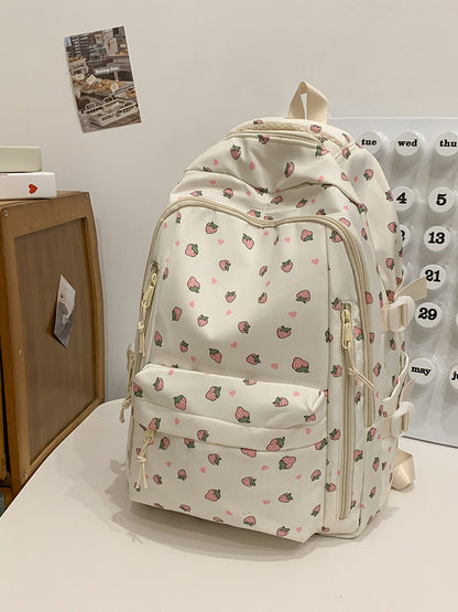 Cross-Border Ready-Made Backpack for Women, Large-Capacity Junior High School Student Schoolbag, Floral Sweet Schoolbag, New Style for Primary School Students
