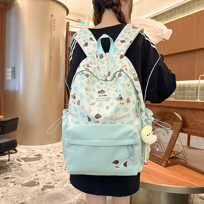 New High-Looking Japanese Style Fresh, Sweet and Cute Puppy Backpack for Middle and High School Students Lightweight Large-Capacity Backpack