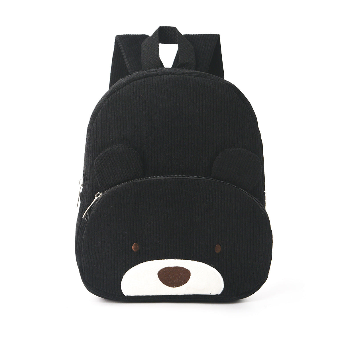 Cross-Border Corduroy Backpack, Large Capacity Student Cartoon Bear School Bag, Fashionable, Casual, High-Looking and Cute Backpack