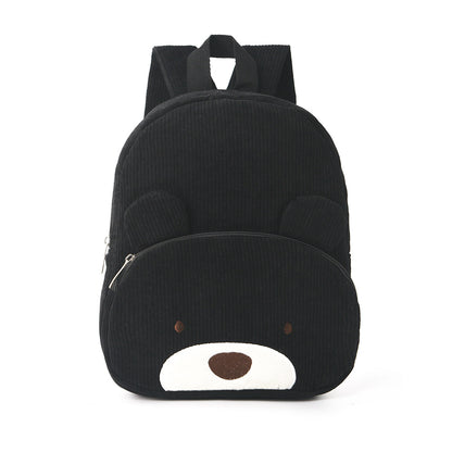 Cross-Border Corduroy Backpack, Large Capacity Student Cartoon Bear School Bag, Fashionable, Casual, High-Looking and Cute Backpack