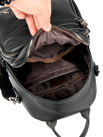 Foreign Trade Hot-Selling Women's Backpack 2026 Simple Solid Color Black Travel Backpack Multifunctional Girls' School Bag Backpack