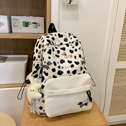 New High-Looking Japanese Style Fresh, Sweet and Cute Puppy Backpack for Middle and High School Students Lightweight Large-Capacity Backpack
