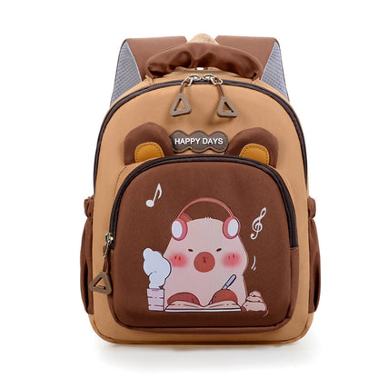 2025 New Capibala Student School Bag Large Capacity Cartoon Pattern Backpack Fashion Trend Backpack Wholesale