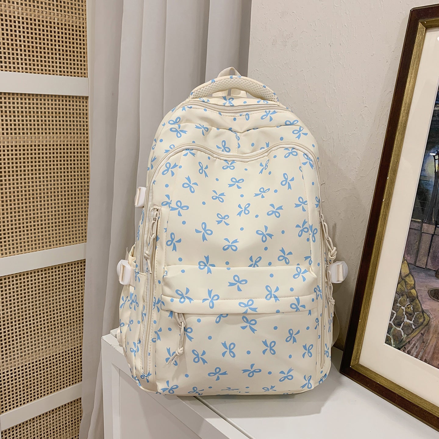 Cross-Border Ready-Made Backpack for Women, Large-Capacity Junior High School Student Schoolbag, Floral Sweet Schoolbag, New Style for Primary School Students