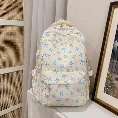 Cross-Border Ready-Made Backpack for Women, Large-Capacity Junior High School Student Schoolbag, Floral Sweet Schoolbag, New Style for Primary School Students