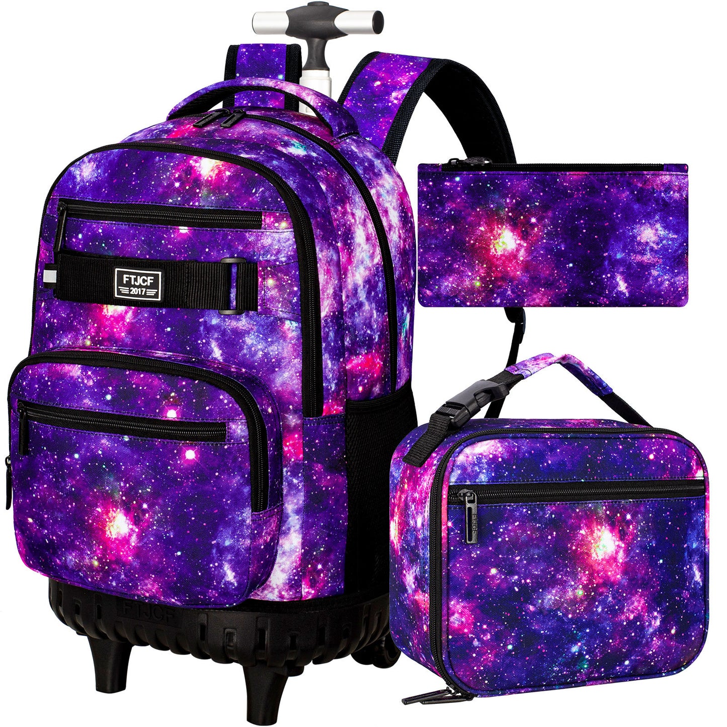 European and American Cross-Border Factory Children's Single-Trolley School Bag Fashion Student Trolley Backpack Dropshipping in Stock