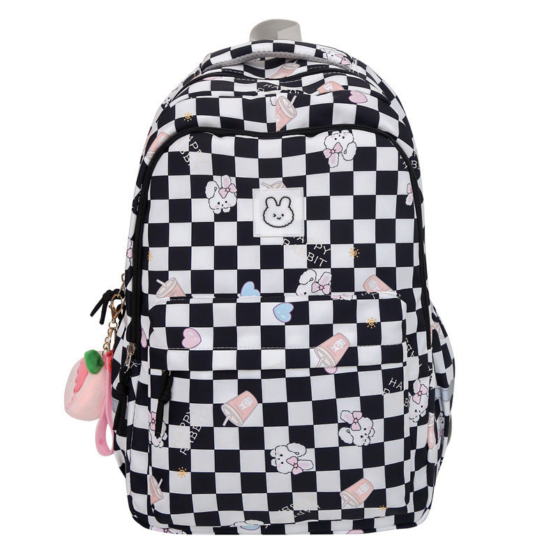 New Korean Style Ins Fashion Schoolbag Women's Junior High School Girl's Heart Japanese Style Small Square Backpack Large Capacity Casual Bag