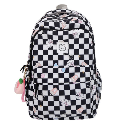 New Korean Style Ins Fashion Schoolbag Women's Junior High School Girl's Heart Japanese Style Small Square Backpack Large Capacity Casual Bag