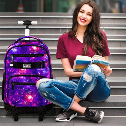European and American Cross-Border Factory Children's Single-Trolley School Bag Fashion Student Trolley Backpack Dropshipping in Stock