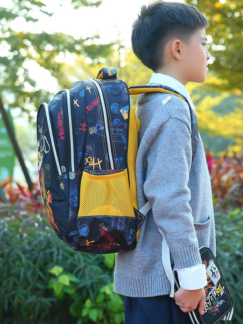Schoolbag Primary School Students Grade One, Two and Three Boys and Girls Children Super Light Ridge Bag Backpack for 6-12 Years