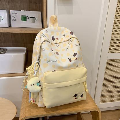 New High-Looking Japanese Style Fresh, Sweet and Cute Puppy Backpack for Middle and High School Students Lightweight Large-Capacity Backpack
