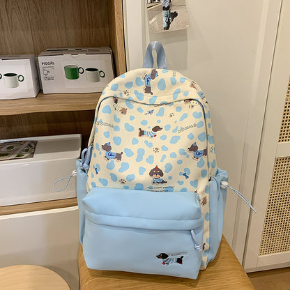 New High-Looking Japanese Style Fresh, Sweet and Cute Puppy Backpack for Middle and High School Students Lightweight Large-Capacity Backpack