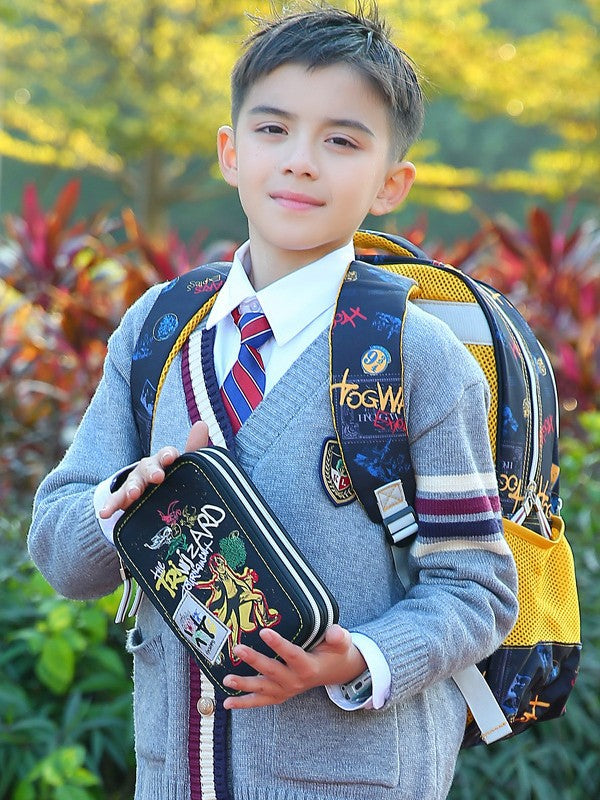 Schoolbag Primary School Students Grade One, Two and Three Boys and Girls Children Super Light Ridge Bag Backpack for 6-12 Years