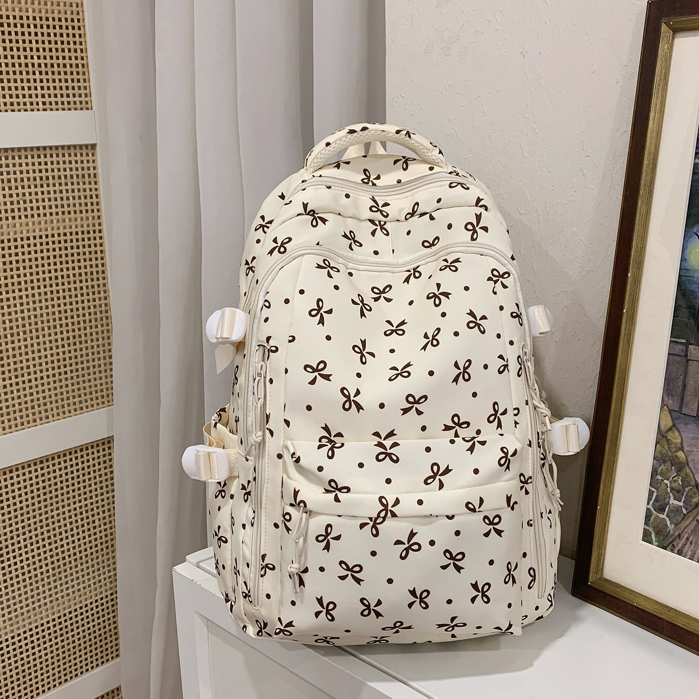Cross-Border Ready-Made Backpack for Women, Large-Capacity Junior High School Student Schoolbag, Floral Sweet Schoolbag, New Style for Primary School Students