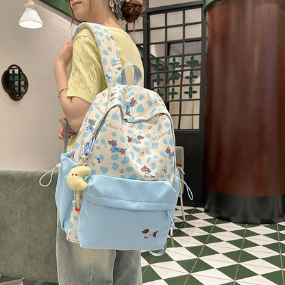 New High-Looking Japanese Style Fresh, Sweet and Cute Puppy Backpack for Middle and High School Students Lightweight Large-Capacity Backpack