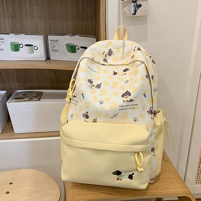New High-Looking Japanese Style Fresh, Sweet and Cute Puppy Backpack for Middle and High School Students Lightweight Large-Capacity Backpack