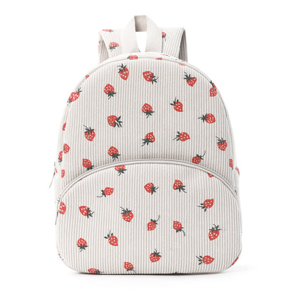 Cross-Border Corduroy Backpack, Large Capacity Student Cartoon Bear School Bag, Fashionable, Casual, High-Looking and Cute Backpack