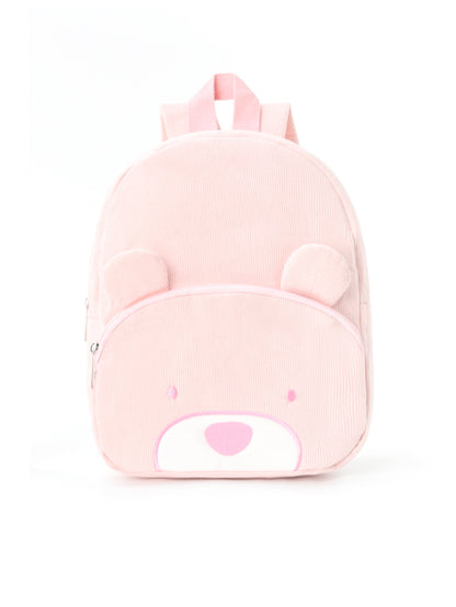 Cross-Border Corduroy Backpack, Large Capacity Student Cartoon Bear School Bag, Fashionable, Casual, High-Looking and Cute Backpack